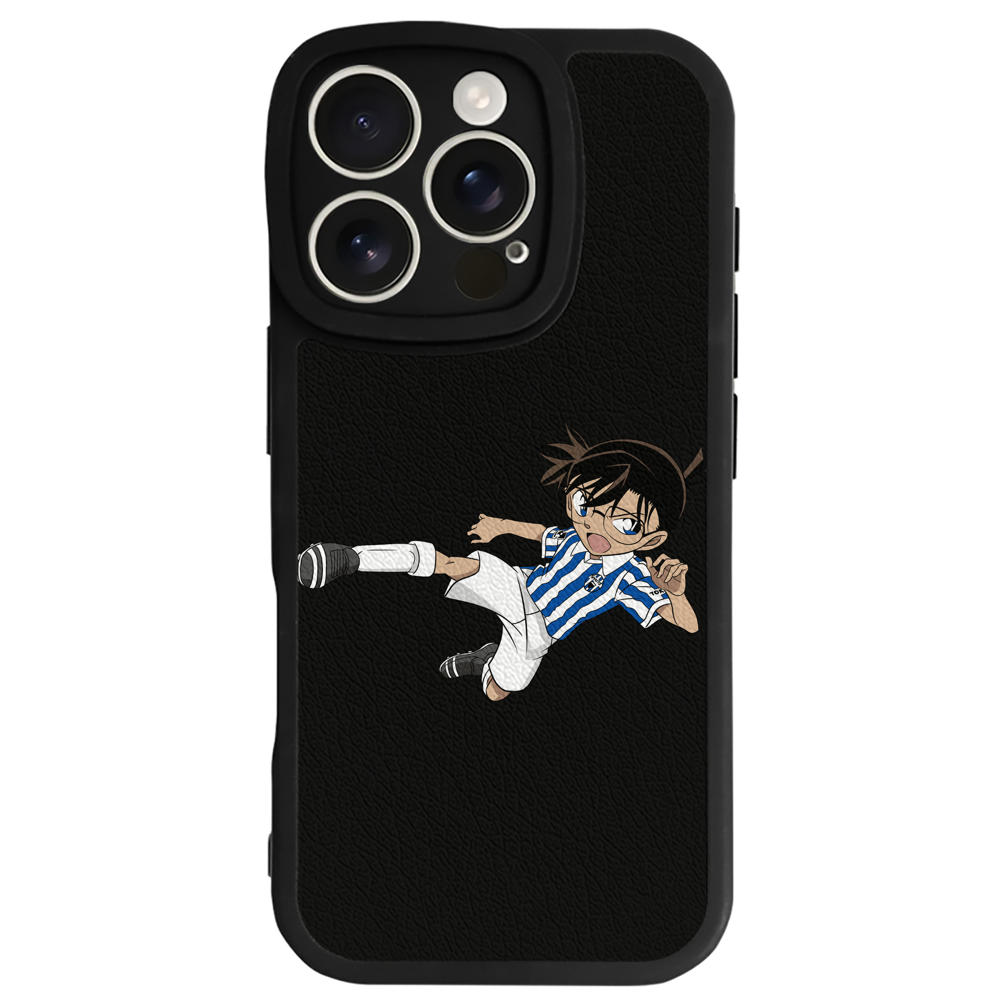 （画像用） 名探偵コナン 江戸川 コナン Detective Conan Conan Edogawa 【iPhone 16シリーズ対応】シリコンスマホケース（レザー調） 材質：シリコン